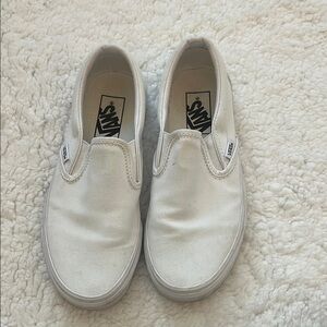 Vans White Slip-On Sneakers